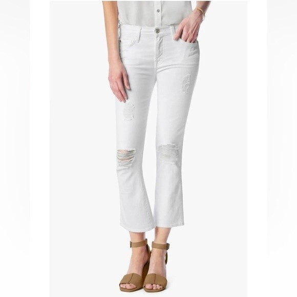 7 For All Mankind Denim - 7 For All Mankind Cropped Boot Clean White Jean AU8167495S Size 26